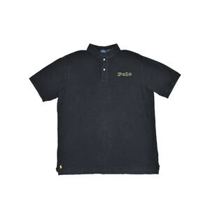 Men's Polo Ralph Lauren Size 2XLT Short Sleeve Black Short Sleeve Yellow Stitch